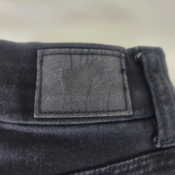 American Eagle Denim Mini‎ Skirt Womens 00 Charcoal Destroyed Raw Hem Distressed - Picture 14 of 15